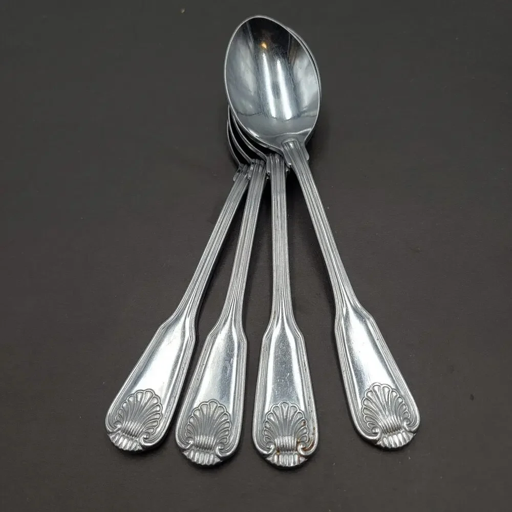 Towle London Shell Teaspoon JAPAN Stainless Flatware Set Of 4 Supreme Cutlery